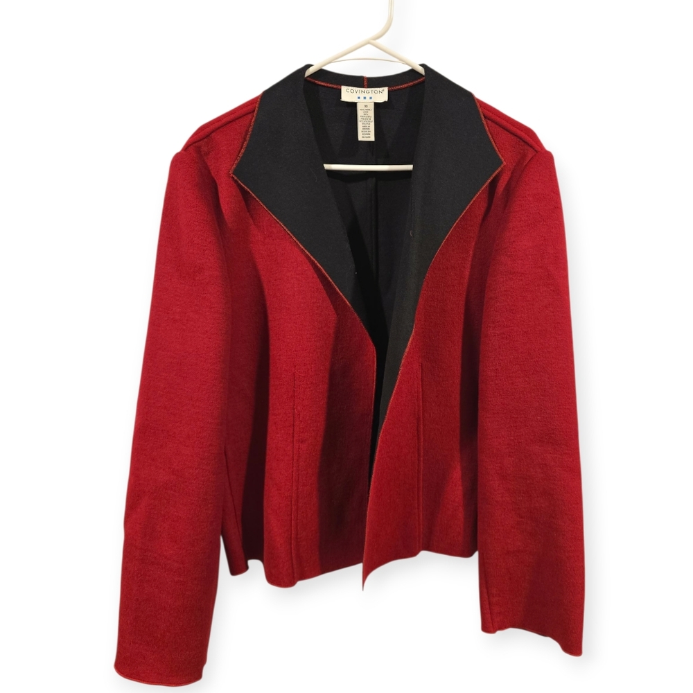 Covington‎ Open Front Wool Blend Blazer Size 18